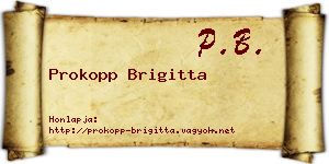 Prokopp Brigitta névjegykártya